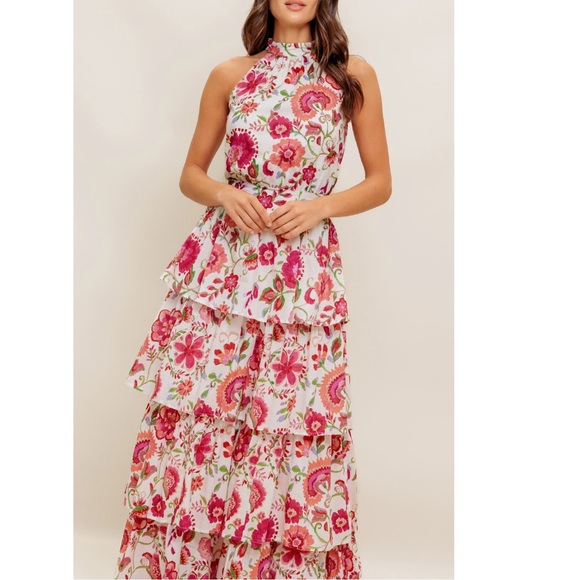 + FLYING TOMATO + Floral Print Halter Neck Maxi Dress - Picture 3 of 7